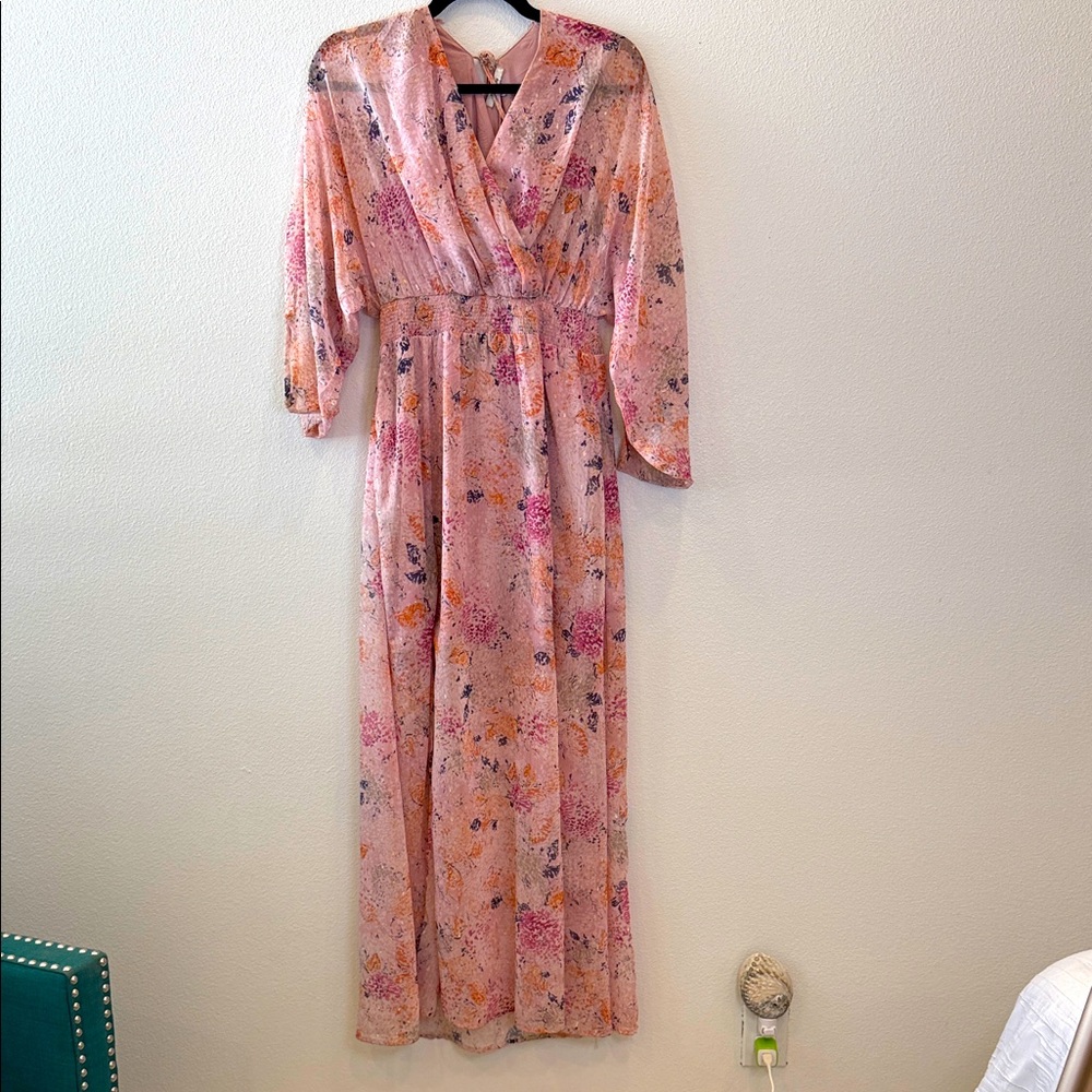 BTFL-Life Floral Pink Maxi Dress XS
